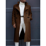 Men's Smart Double Breasted Dress Coat - Khaki - Jacket - 5XL - Polyester - image 16