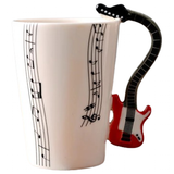Funki Buys | Mugs | Guitar Handle Mug Hand-Painte... - Black - A / Electric Guitar / Upright Notes / 220ml / Glass - image 25