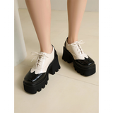 Women's British Walker Chunky Platforms - Black/Beige - Platform Chunky Shoes - 43 B - PU Patent Leather - image 6