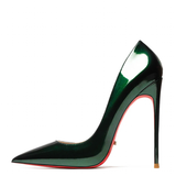 Women's Red Bottom High Heeled Pumps - Green - 1 / Patent / 12cm - 43 B - Genuine Patent Leather - image 2
