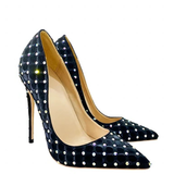 Women's Beaded Crystal Luxury Stilettos - Black - 1 / 12cm / Rhinestone Stilettos - 45 B - Satin - image 3