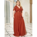 Women's Plus Size Long Evening Dress - Burnt Orange - Dress - 26 - Polyester Chiffon - image 3