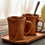 Natural Japanese Jujube Wood Cup Mug - Brown - 4 / 6 Pcs Set - Medium - JuJube Wood - image 2