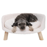 Pet Sofa Bed Raised Small Dog Couch - White - 1 / Ped Bed Stool / Large 24.21" - Plush - image 5