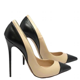 Women's Luxury Super High Fashion Heels - Black/Beige - 1 / Matte / 12cm / Stilettos - 46 B - PU Leather - image 17