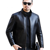 Men's Genuine Natural Leather Jackets - Black - Smart Jacket - 4XL - Genuine Leather - image 9