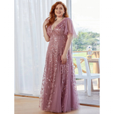 Women's Long Sequin Lace Formal Dress - Green - Gown - 26 - Polyester/Chiffon/Tulle - image 8