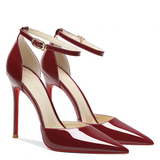 Women's Patent Leather High Heel Stilettos - Wine Red - 1 / 12cm Heel - 45 B - Genuine Patent Leather - image 3