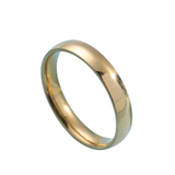 Unisex Titanium Gold Silver Rainbow Rings - Gold - 4mm Ring - 13 - Stainless Steel - image 2