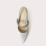 Women's Luxury Diamante Satin Stilettos - Champagne - 10 cm Heel Shoes - 45 B - Satin - image 17