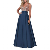 Women's Satin Sequin Evening Dress - Rose Gold - Evening Dress - US22 - Satin/Sequin - image 22