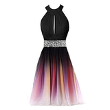 Women's Chiffon Short Cocktail Dress - Black/Multi - Dress - 26W - Polyester/Chiffon - image 1