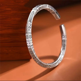 Men's Women's Geometric Twist Band - Silver - Unisex Bracelet - Adjustable - Alloy/Silver Plated - image 6