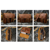 Messenger Bags Men's Leather Laptop Bag - Brown - Men's Bag - Large - Genuine Leather - image 39