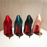 Women's Formal Red Sole Stiletto Pumps - Black - 1 / 12cm Stiletto - 44 B - PU Leather - image 35