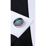 Funki Buys | Neckties | Men's 3 Pcs Dark Green White Striped Tie Set