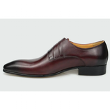 Men's Genuine Leather Pointed Toe Shoes - Wine Red - Dress Shoes - 50 B - Genuine Leather - image 15