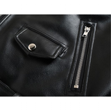 Men's Premium Faux Leather Biker Jacket - Black - Faux Leather Jacket - 5XL - PU Leather - image 30