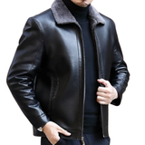 Men's Leather Fleece Lined Short Jackets - Black - Men's Business Jacket - 7XL - Genuine Leather - image 8