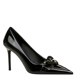 Women's Patent Metal Buckle Luxury Heels - Beige - 10cm Heels - 43 B - PU Leather - image 34