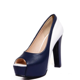 Women's Formal 2 Toned Block Heel Shoes - Black/White - Shoes - 45 B - PU Leather - image 17