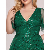 Women's Long Sequin Lace Formal Dress - Green - Gown - 26 - Polyester/Chiffon/Tulle - image 16