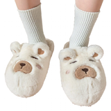 Women's Cute Novelty Funny Bear Slippers - White - Bear Slippers - 45 - image 1