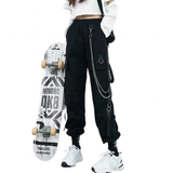 Women's Retro Streetwear Cargo Pants - Black - 1 / Cargo Pants - 5XL - Polyester - image 1