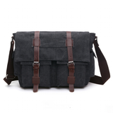 Messenger Bags Men's Canvas Hide Bags - Coffee - Bag - Large - Canvas/Leather - image 10