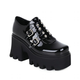 Women's Gothic Punk Platform Shoes - Black - 1 - Platform Shoes - 43 B - PU Leather - image 35