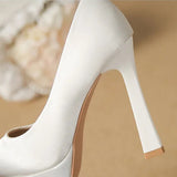 Women's Elegant Satin High Heel Pumps - Pink - 1 / 12cm Heel - 41 B - PU Patent Leather - image 32