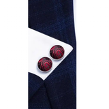 Funki Buys | Neckties | Men's 3 Pcs Red Black Paisley Formal Tie Set