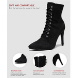 Women's Sexy Stiletto Latin Dance Boots - Black - A-11CM Indoor - 44 B - PU Leather - image 11