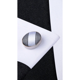 Funki Buys | Neckties | Men's 3 Pcs Dark Blue White Striped Tie Set