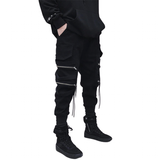 Men's Gothic Punk Hip Hop Cargo Pants - Black - XXXL - Polyester - image 11