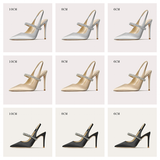 Women's Luxury Diamante Satin Stilettos - Champagne - 10 cm Heel Shoes - 45 B - Satin - image 2