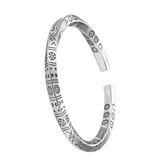 Men's Women's Geometric Twist Band - Silver - Unisex Bracelet - Adjustable - Alloy/Silver Plated - image 1
