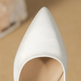 Women's Elegant Satin High Heel Pumps - Pink - 1 / 12cm Heel - 41 B - PU Patent Leather - image 33