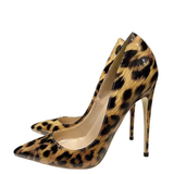 Women's Patent Leather Leopard Stilettos - Leopard - 12cm - 46 B - Genuine Patent Leather - image 20