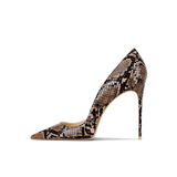 Women's Snake Skin Pattern High Stilettos - Pink/Black 1 - 12cm Heel / Stiletto Shoes - 46 B - PU Leather - image 26