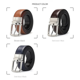 Men's Genuine Leather Reversible Belt - Brown/Black - Men's Belt - 105cm (Waist 90cm) - Genuine Leather - image 17