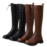 Women's Real Leather Lace Up Riding Boot - Brown - 1 / Short Plush - 10.5 B - Genuine Leather - image 17