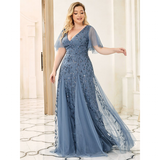 Women's Long Sequin Lace Formal Dress - Green - Gown - 26 - Polyester/Chiffon/Tulle - image 21