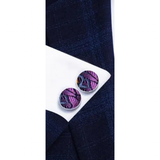 Funki Buys | Neckties | Men's 3 Pcs Purple Black Formal Slk Tie Set