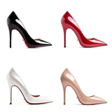 Women's Formal Red Sole Stiletto Pumps - Black - 1 / 12cm Stiletto - 44 B - PU Leather - image 2