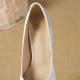 Women's Elegant Satin High Heel Pumps - Pink - 1 / 12cm Heel - 41 B - PU Patent Leather - image 36