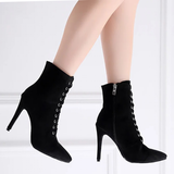 Women's Sexy Stiletto Latin Dance Boots - Black - A-11CM Indoor - 44 B - PU Leather - image 8