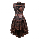 Women's Steampunk Top Corset Skirt Set - White - 1 / Steampunk / Shirt - 6XL - Polyester - image 47