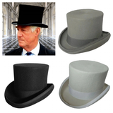 Men's Handcrafted Luxury Formal Top Hats - Gray - Hat 15cm - S(55cm) - Wool - image 48