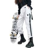 Women's Retro Streetwear Cargo Pants - White - 1 / Cargo Pants - 5XL - Polyester - image 46
